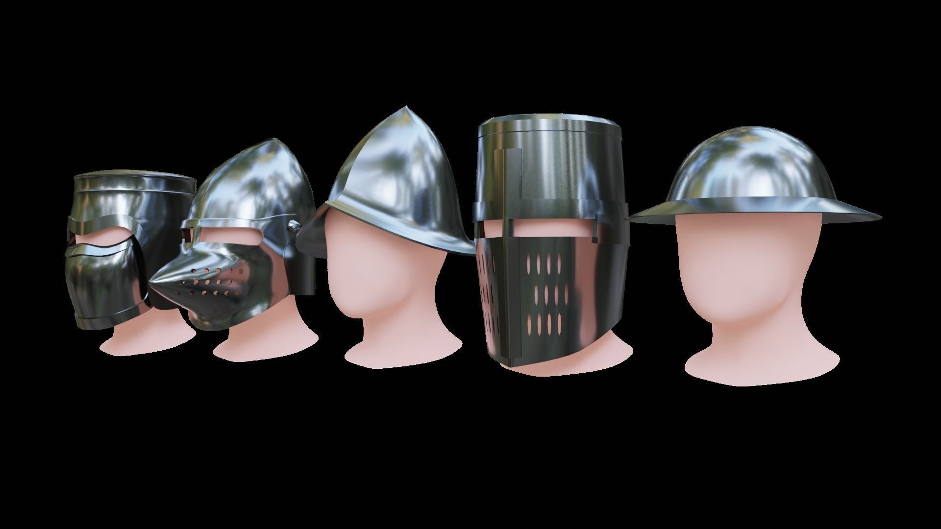 BASE HELMET MODELS 6-10 Low-poly 3D model_18