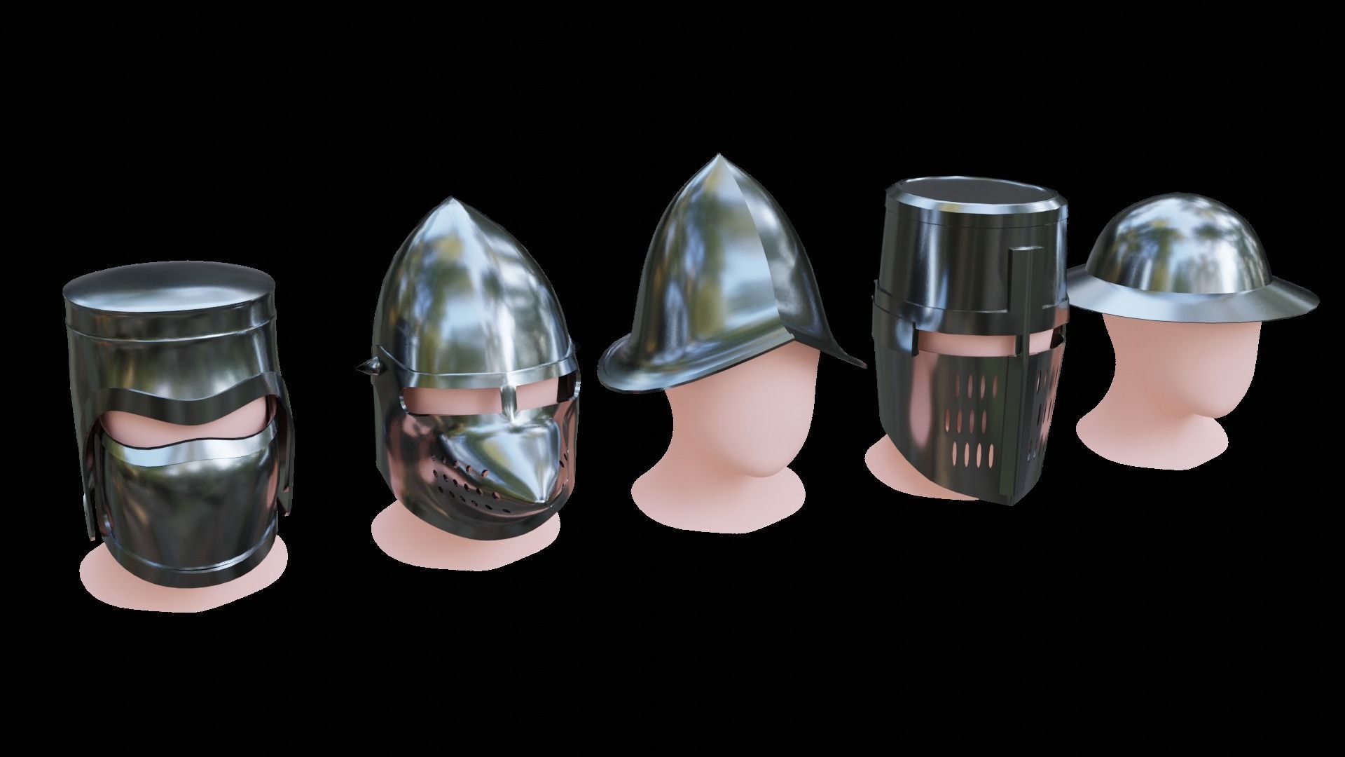 BASE HELMET MODELS 6-10 Low-poly 3D model_17