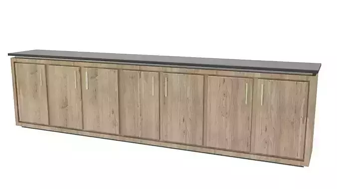 wooden console storage table 3D model