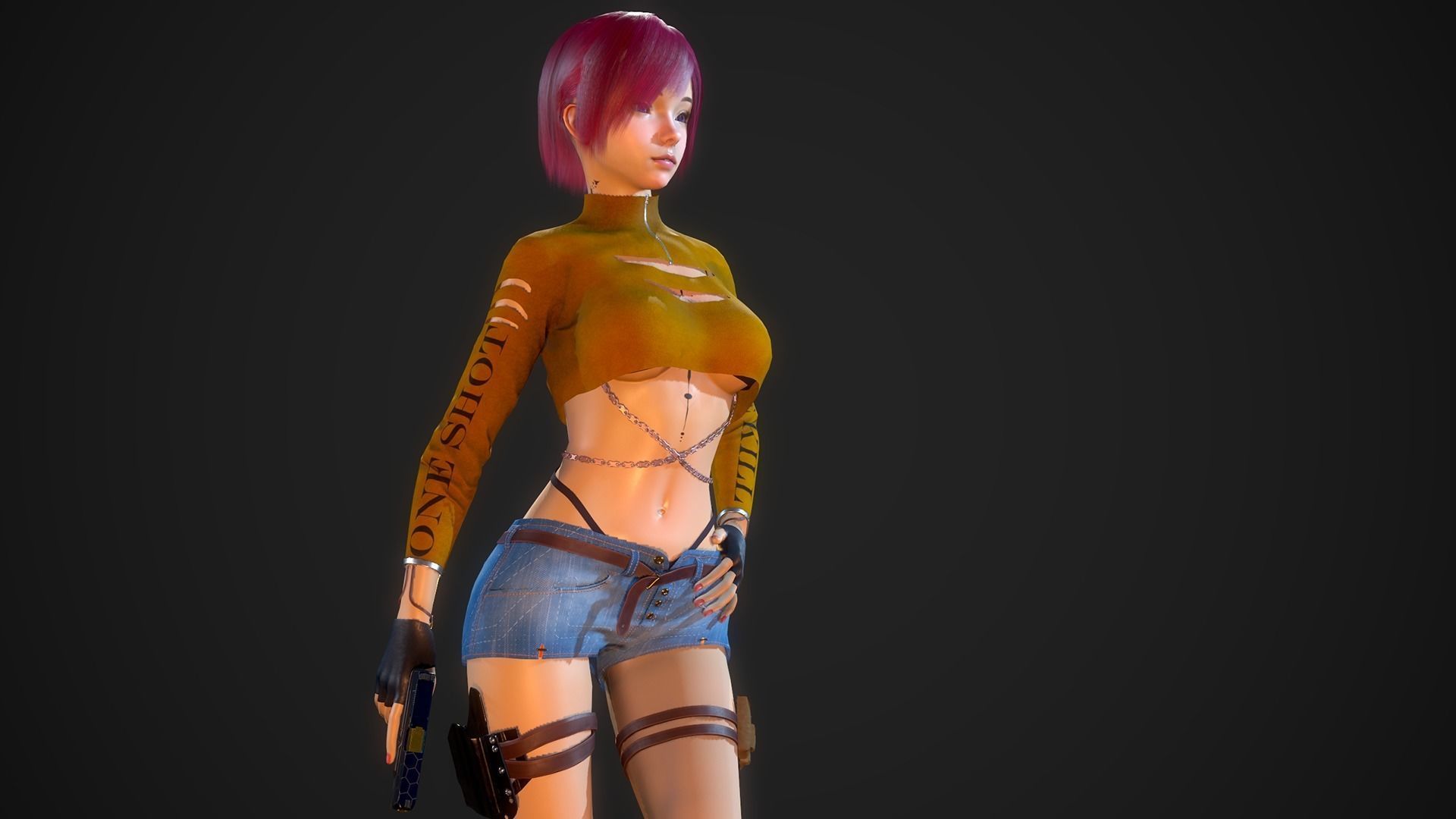 Gunner Girl Low-poly 3D model_14