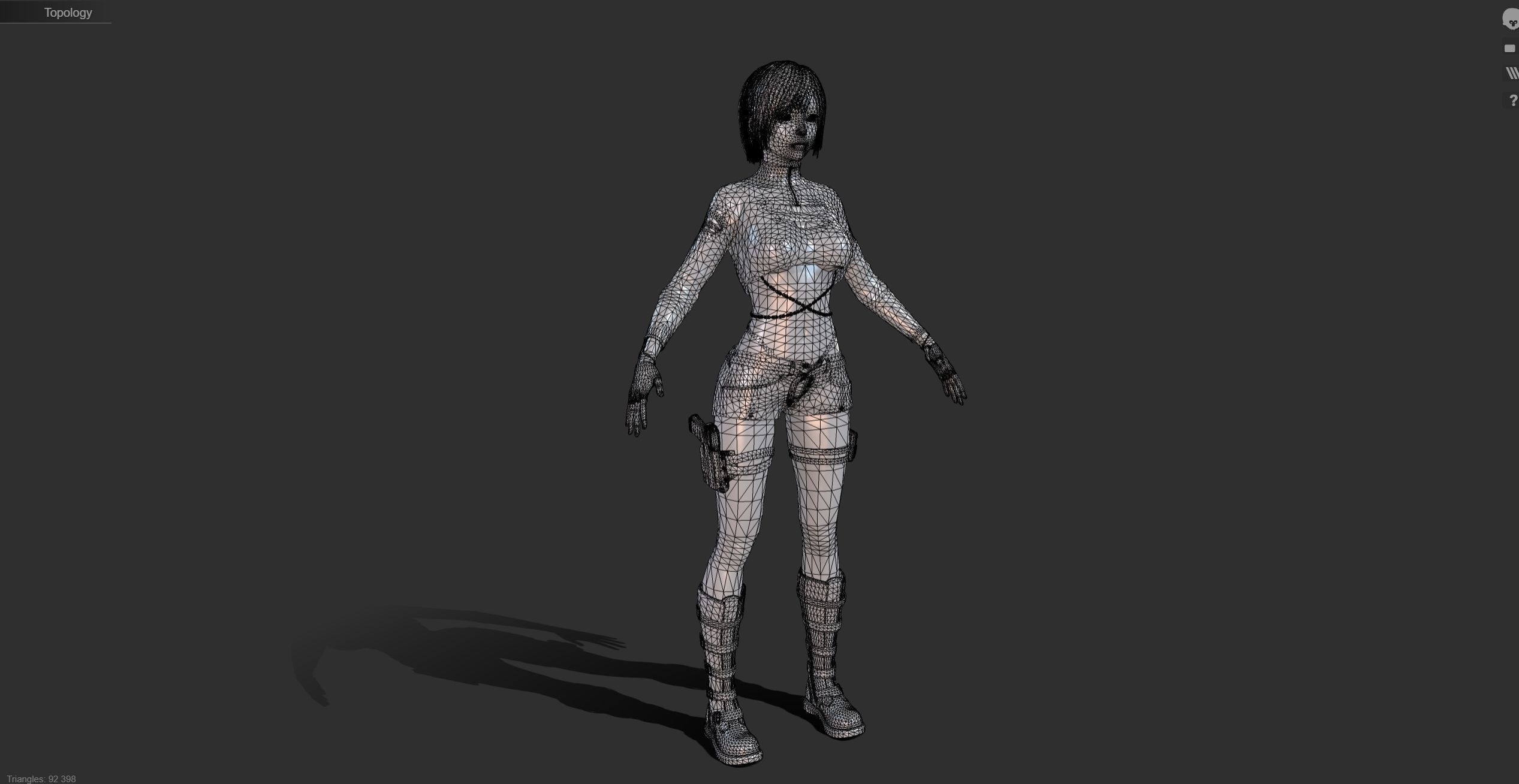 Gunner Girl Low-poly 3D model_21