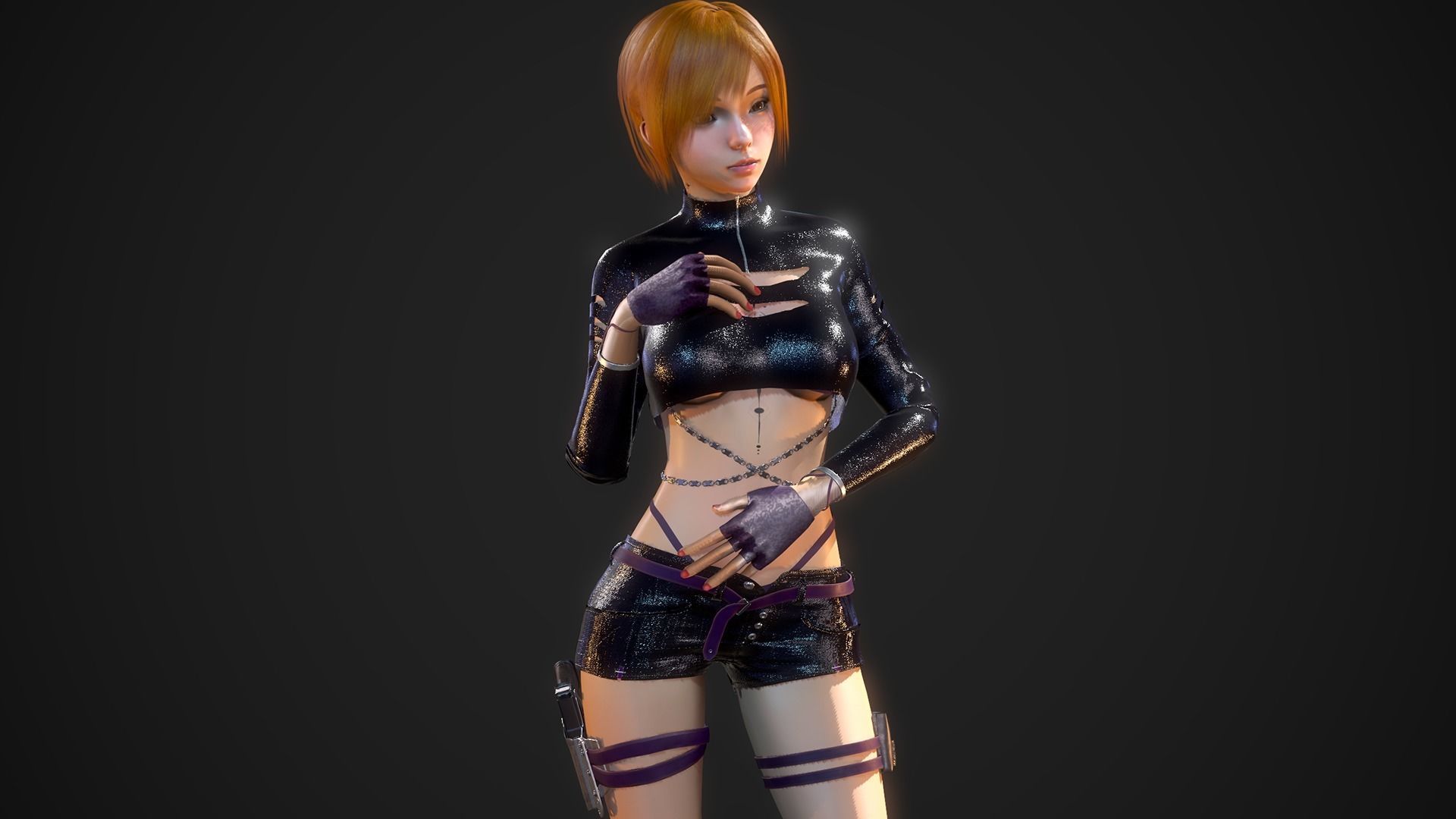 Gunner Girl Low-poly 3D model_15