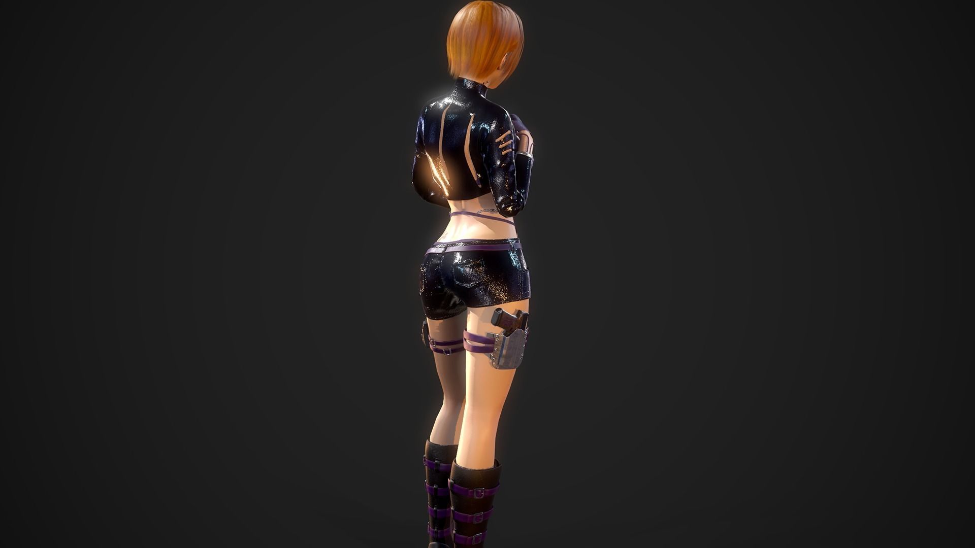 Gunner Girl Low-poly 3D model_7