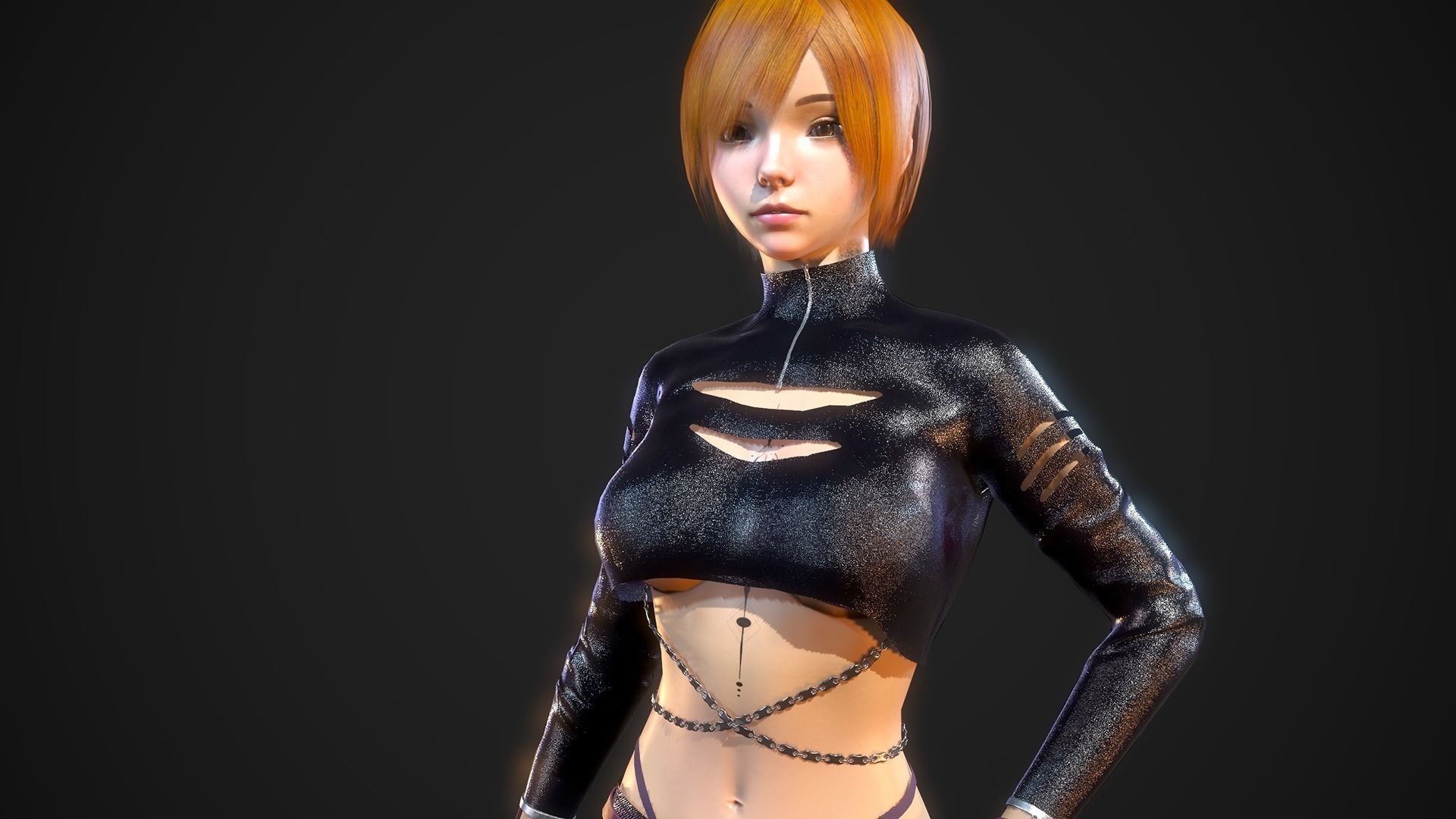 Gunner Girl Low-poly 3D model_12