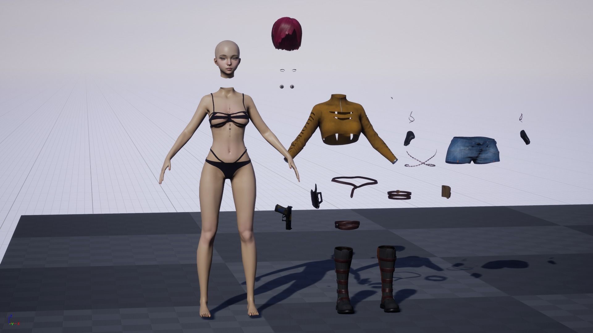 Gunner Girl Low-poly 3D model_24