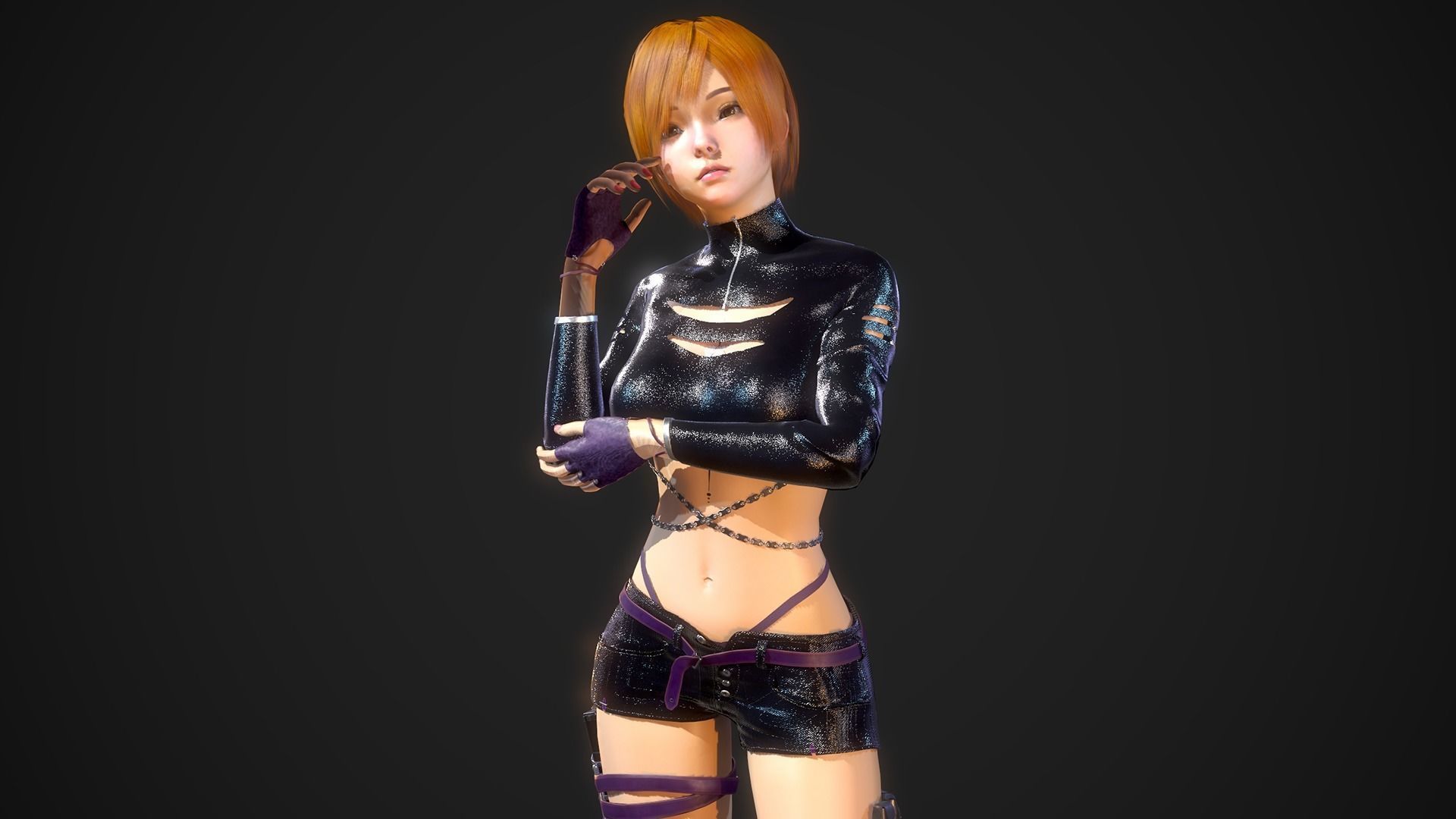 Gunner Girl Low-poly 3D model_17