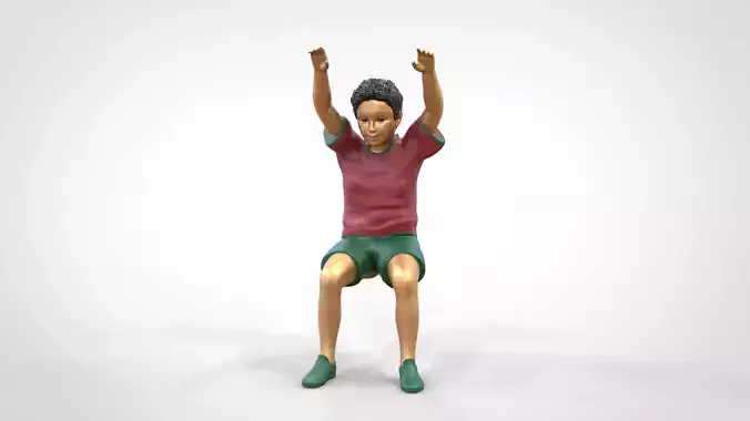 N14 Football fan Spectator Mexican waving in stadium 3D print model