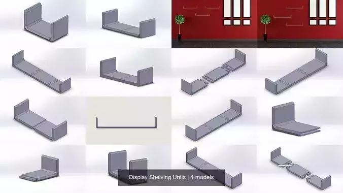 Display Shelving Units 3D Model Collection