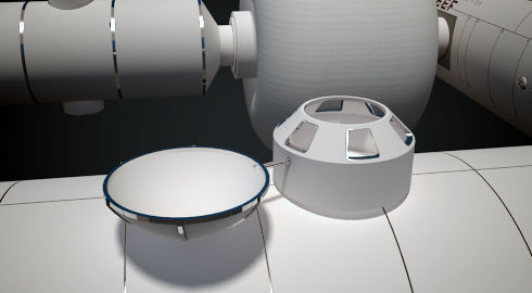 Orbital Reef Space Station with Boeing Starliner Docking Left 3D model_27