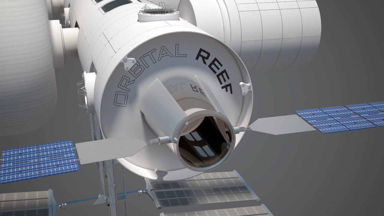 Orbital Reef Space Station with Boeing Starliner Docking Left 3D model_31