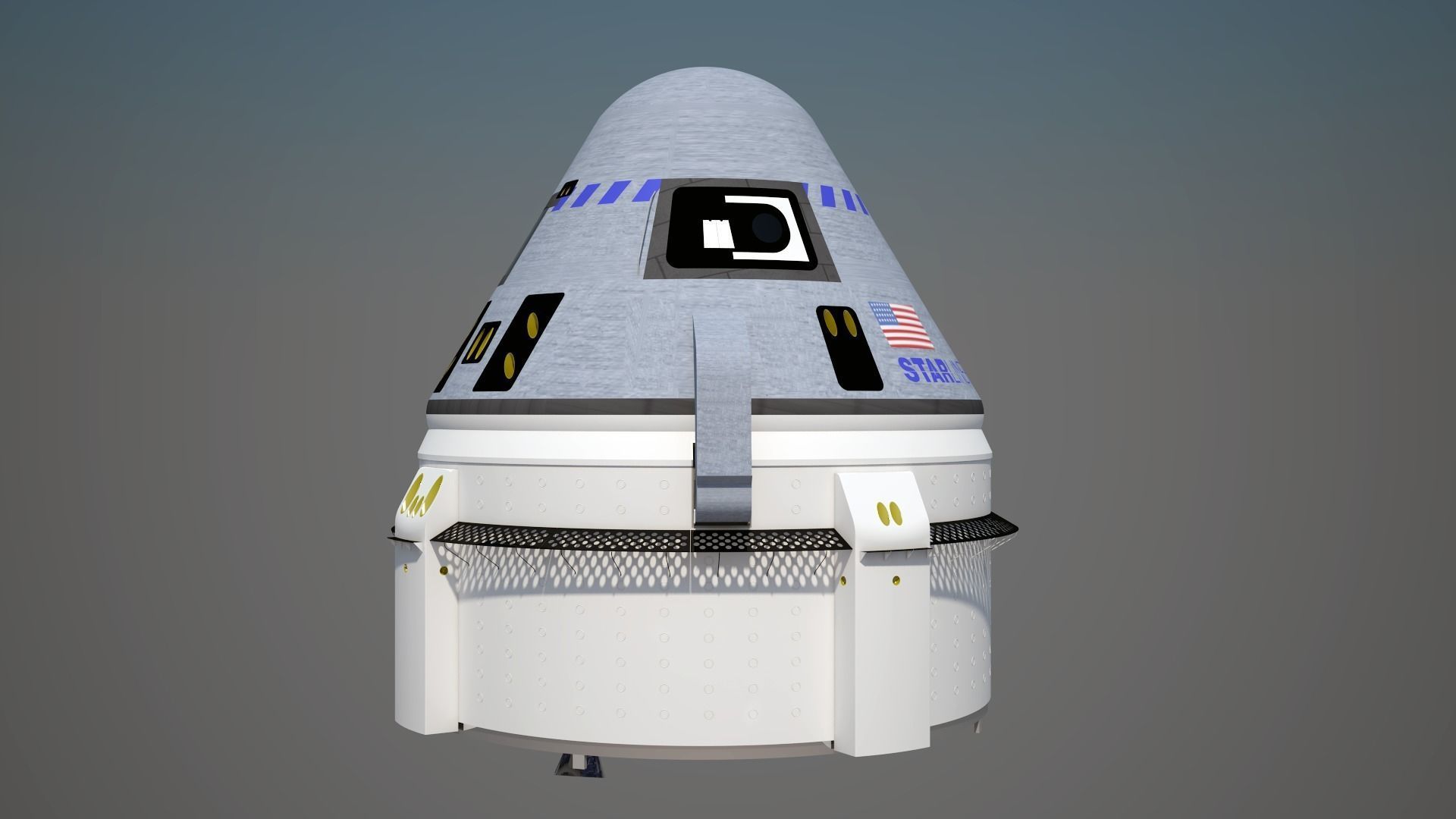 Orbital Reef Space Station with Boeing Starliner Docking Left 3D model_24