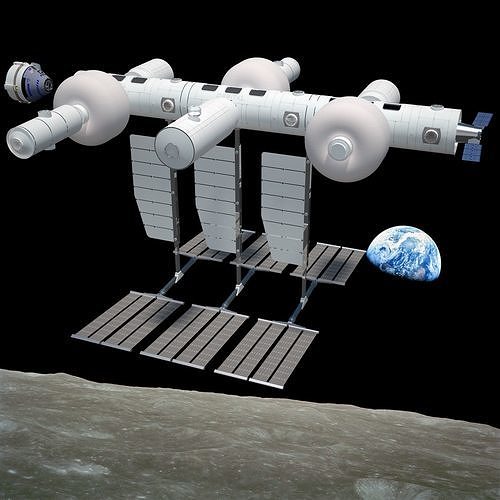 Orbital Reef Space Station with Boeing Starliner Docking Left 3D model