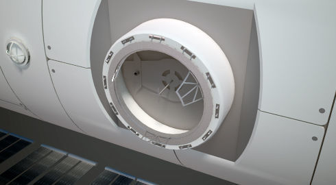 Orbital Reef Space Station with Boeing Starliner Docking Left 3D model_45
