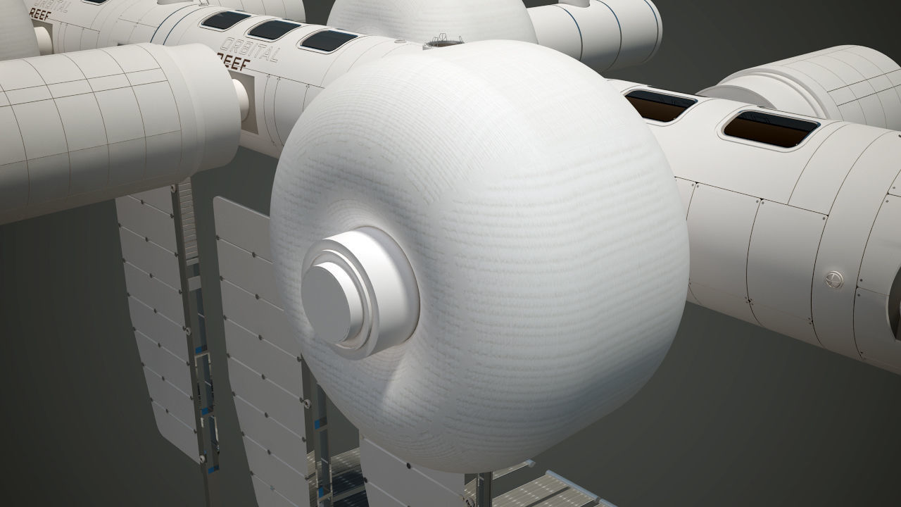 Orbital Reef Space Station with Boeing Starliner Docking Left 3D model_10