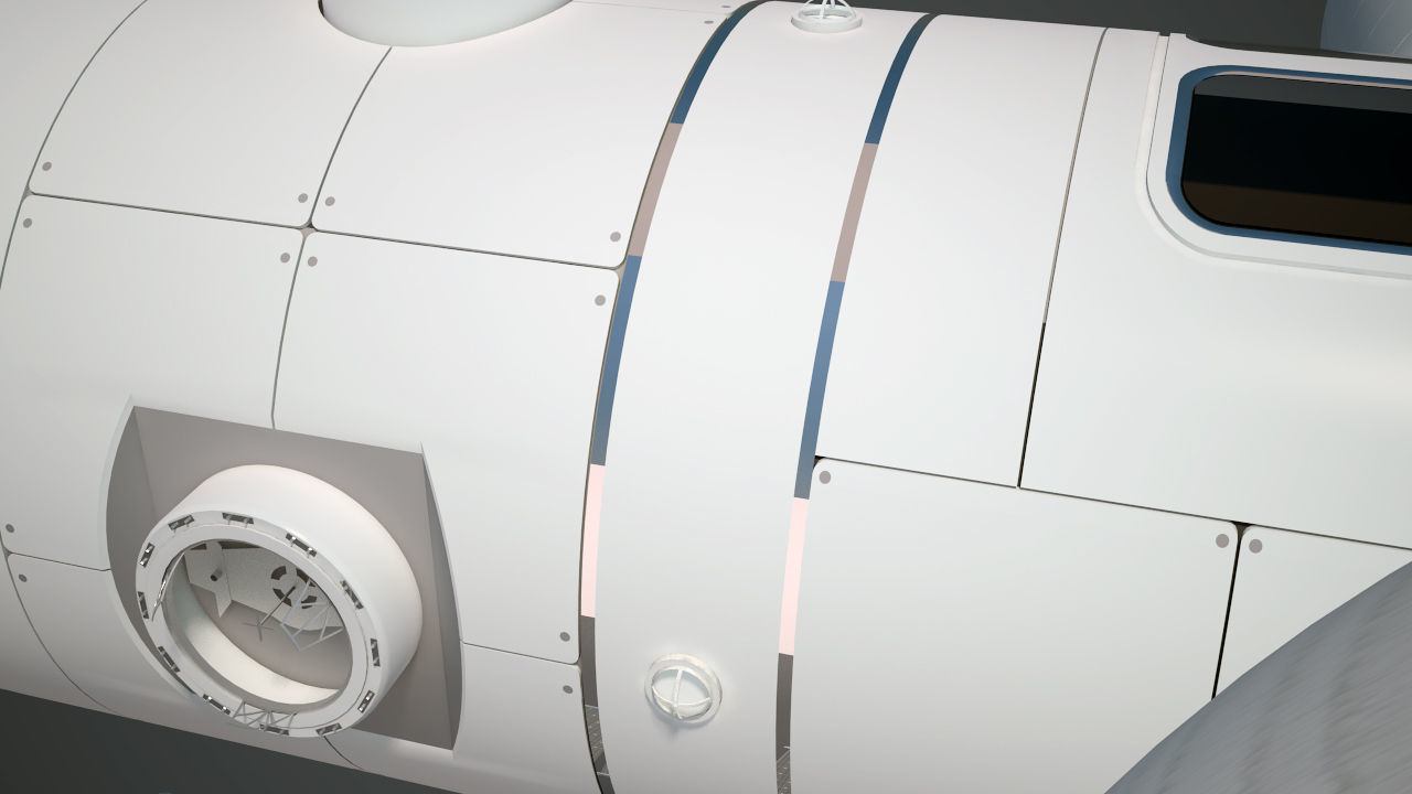 Orbital Reef Space Station with Boeing Starliner Docking Left 3D model_46