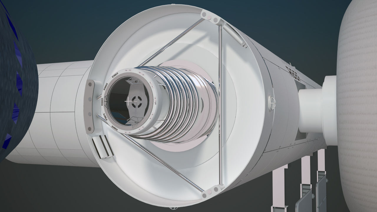 Orbital Reef Space Station with Boeing Starliner Docking Left 3D model_43