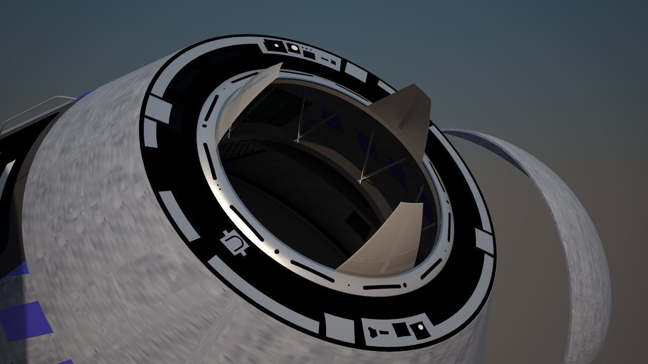 Orbital Reef Space Station with Boeing Starliner Docking Left 3D model_22