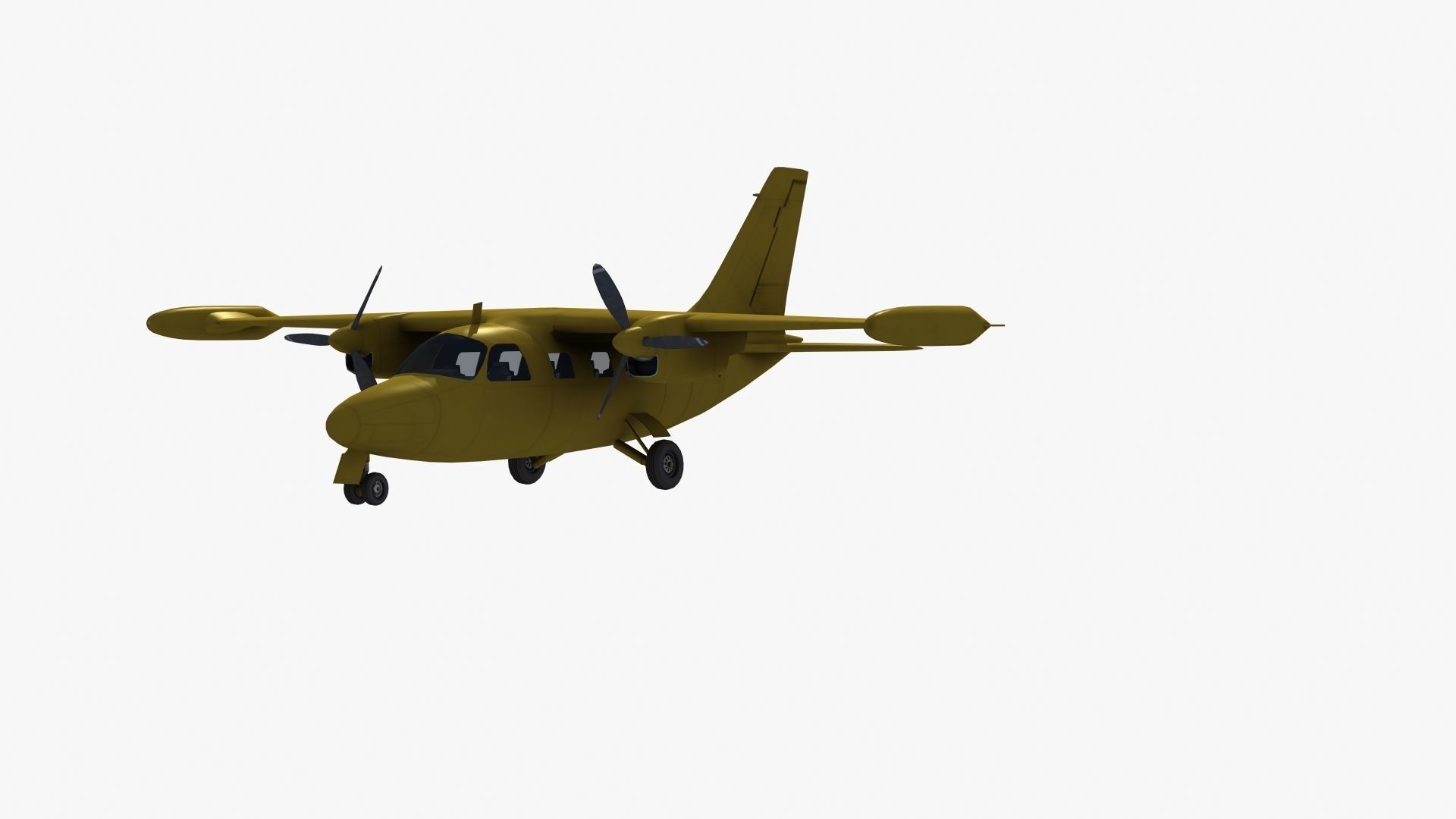 Mitsubishi MU-2 Low-poly 3D model_37