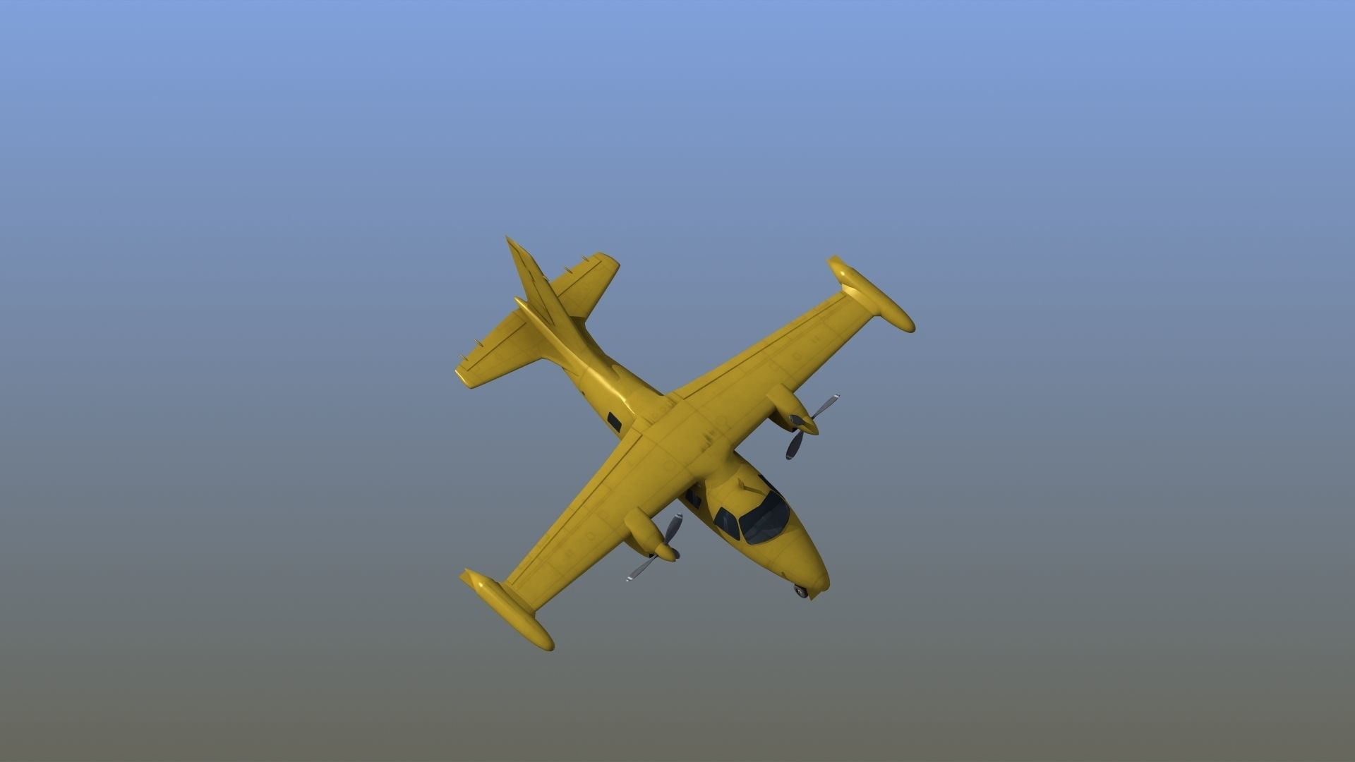 Mitsubishi MU-2 Low-poly 3D model_20