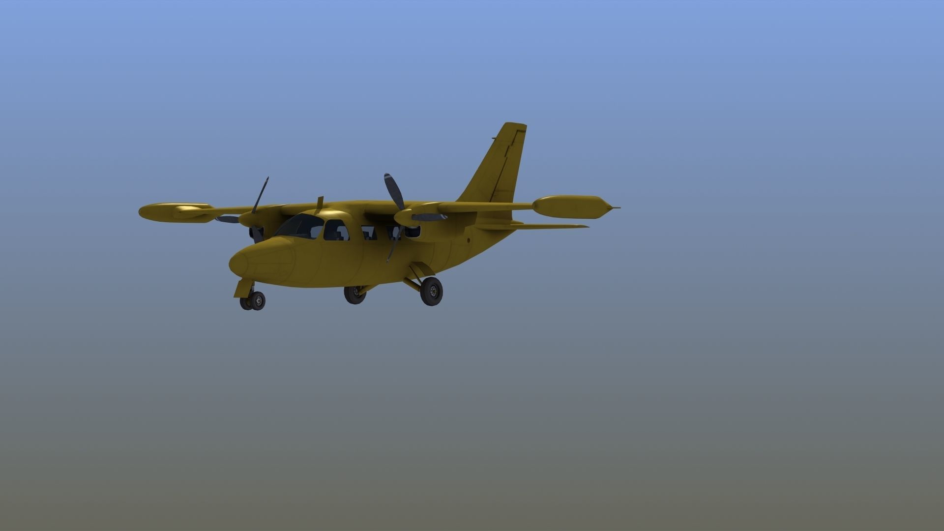Mitsubishi MU-2 Low-poly 3D model_12