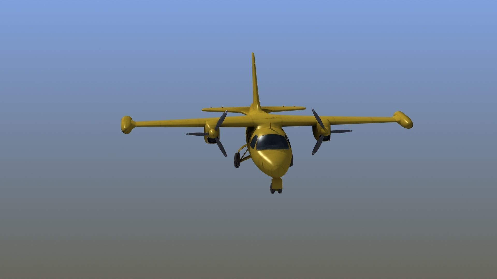 Mitsubishi MU-2 Low-poly 3D model_14