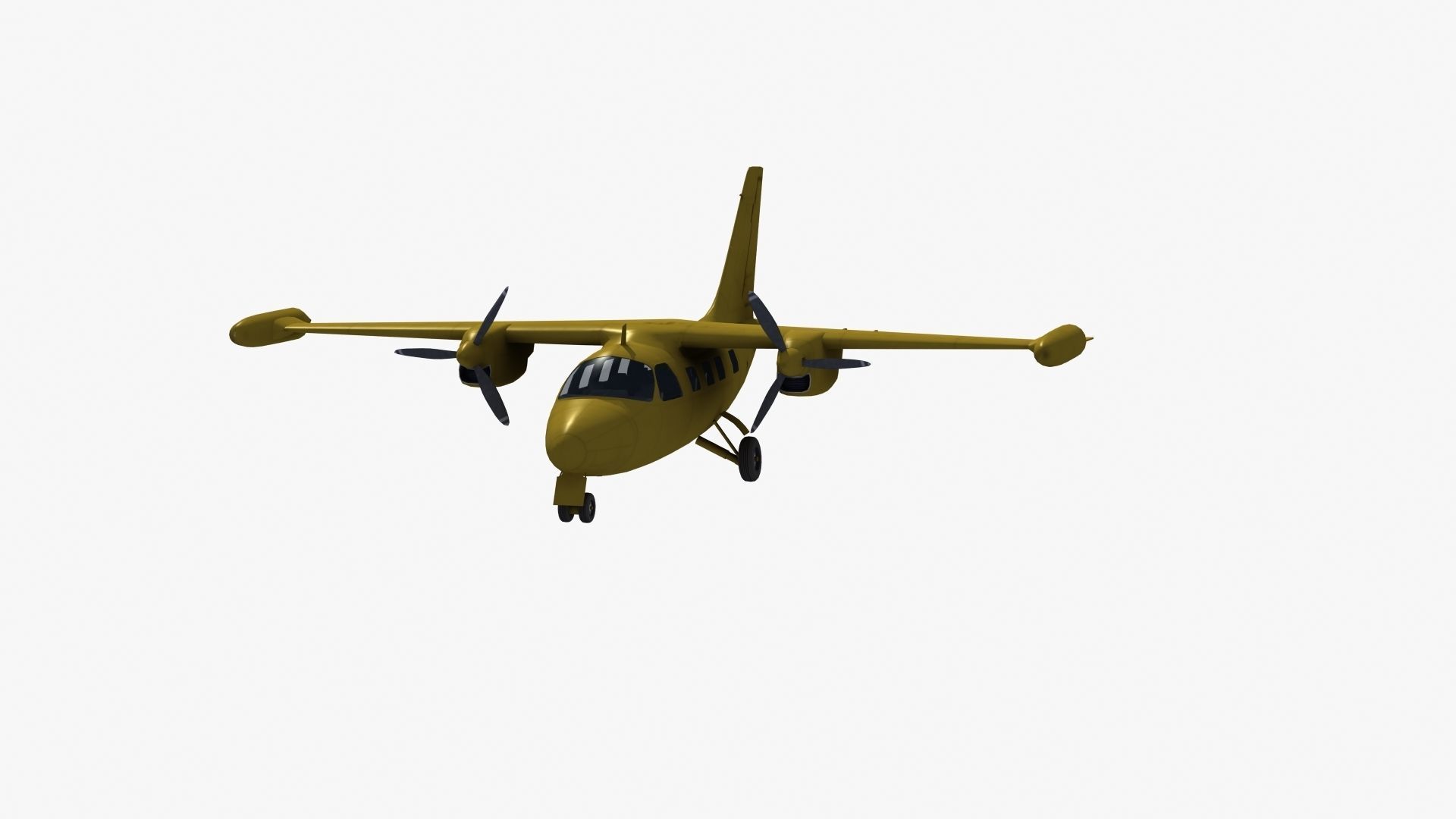 Mitsubishi MU-2 Low-poly 3D model_34