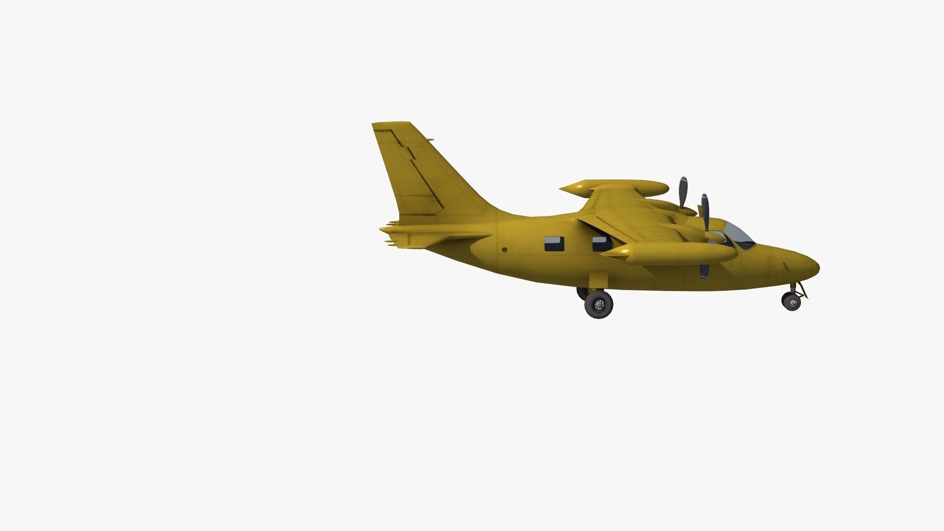 Mitsubishi MU-2 Low-poly 3D model_30