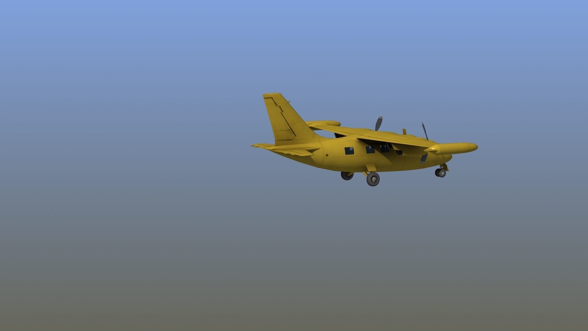 Mitsubishi MU-2 Low-poly 3D model_10
