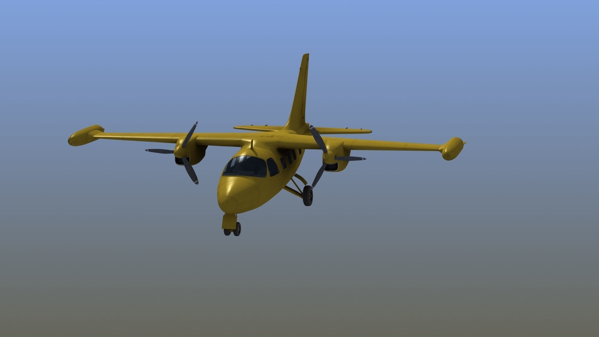 Mitsubishi MU-2 Low-poly 3D model_15