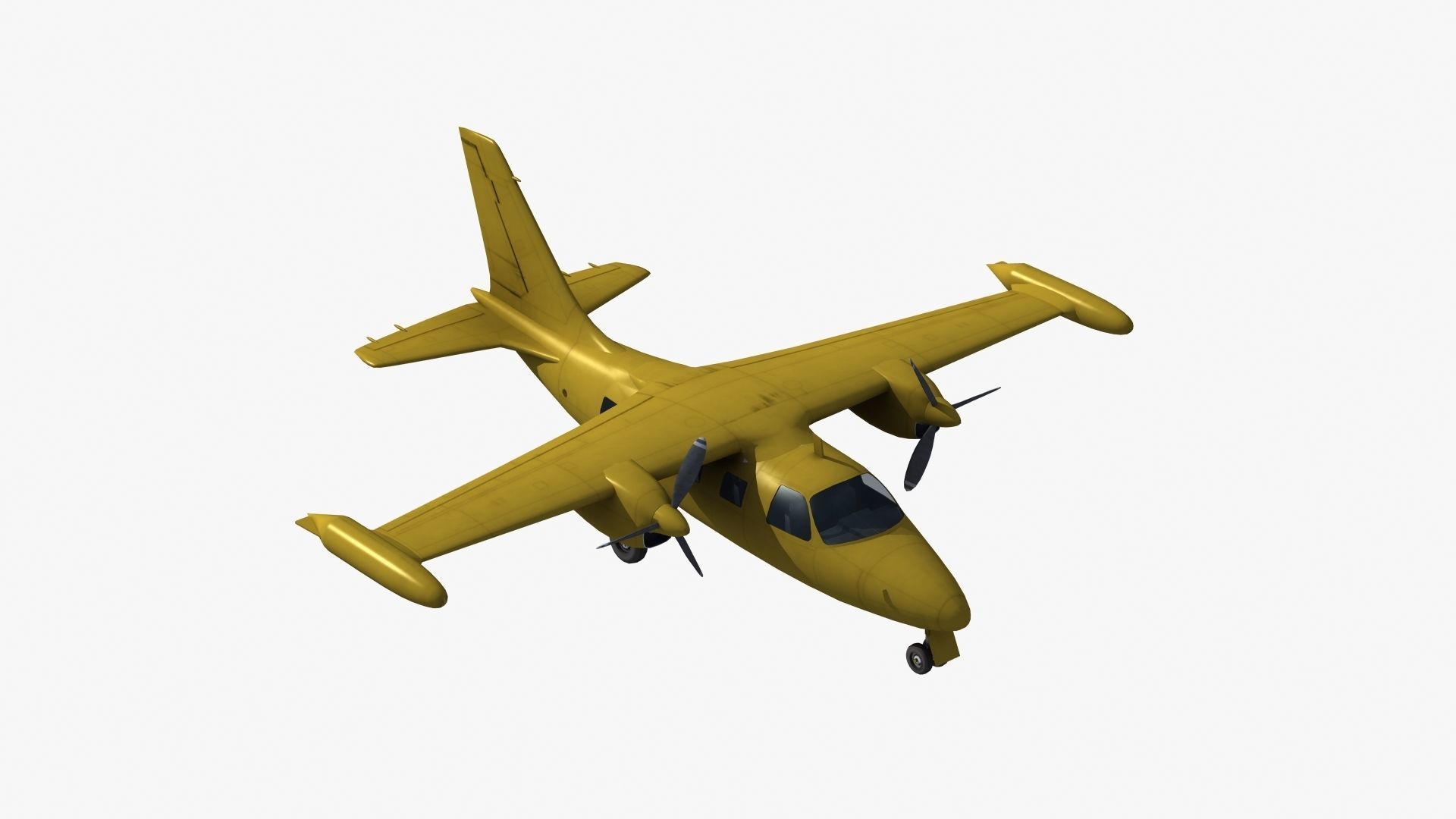 Mitsubishi MU-2 Low-poly 3D model_40
