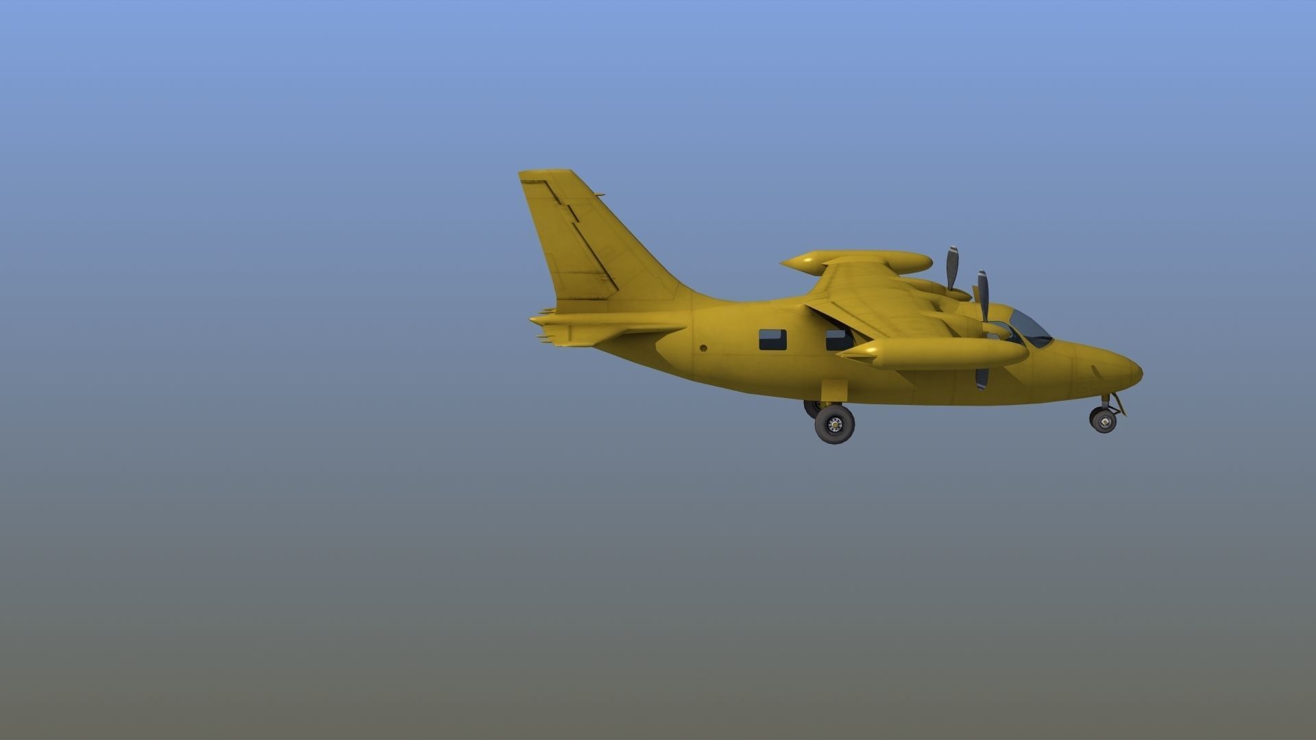 Mitsubishi MU-2 Low-poly 3D model_9