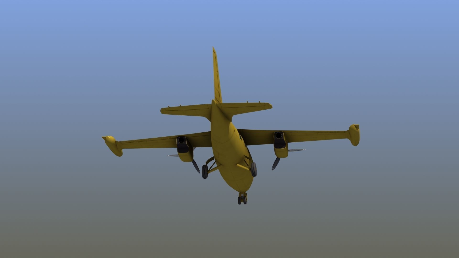Mitsubishi MU-2 Low-poly 3D model_5