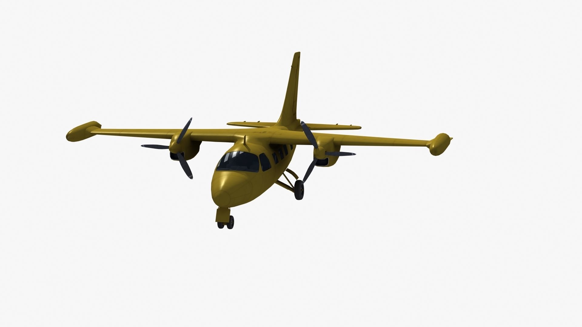 Mitsubishi MU-2 Low-poly 3D model_36
