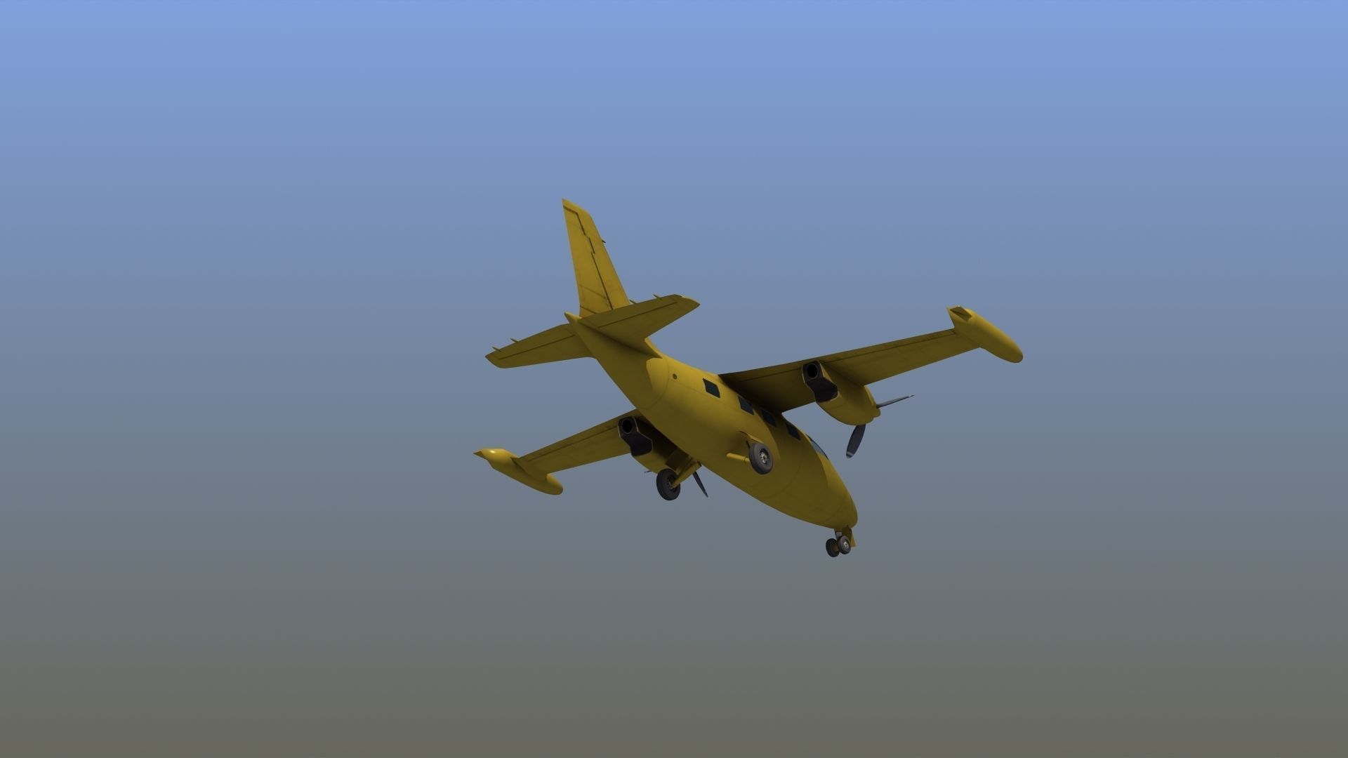 Mitsubishi MU-2 Low-poly 3D model_6