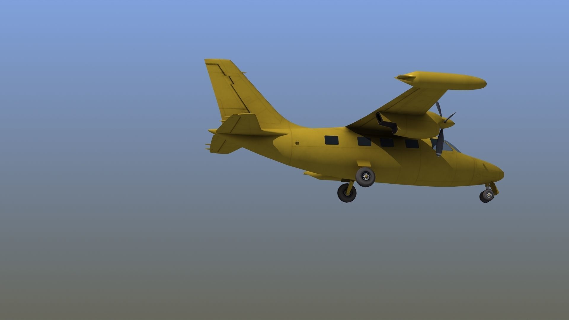 Mitsubishi MU-2 Low-poly 3D model_7