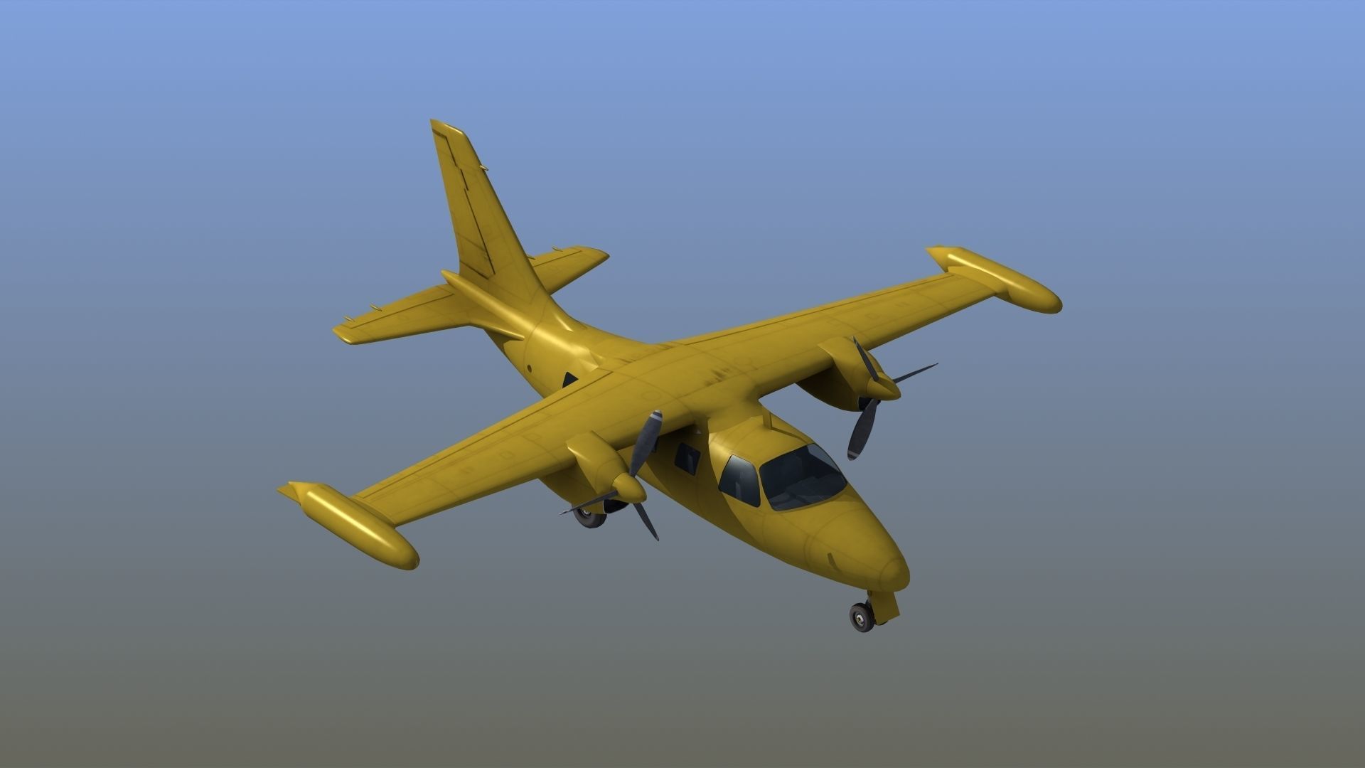 Mitsubishi MU-2 Low-poly 3D model_19