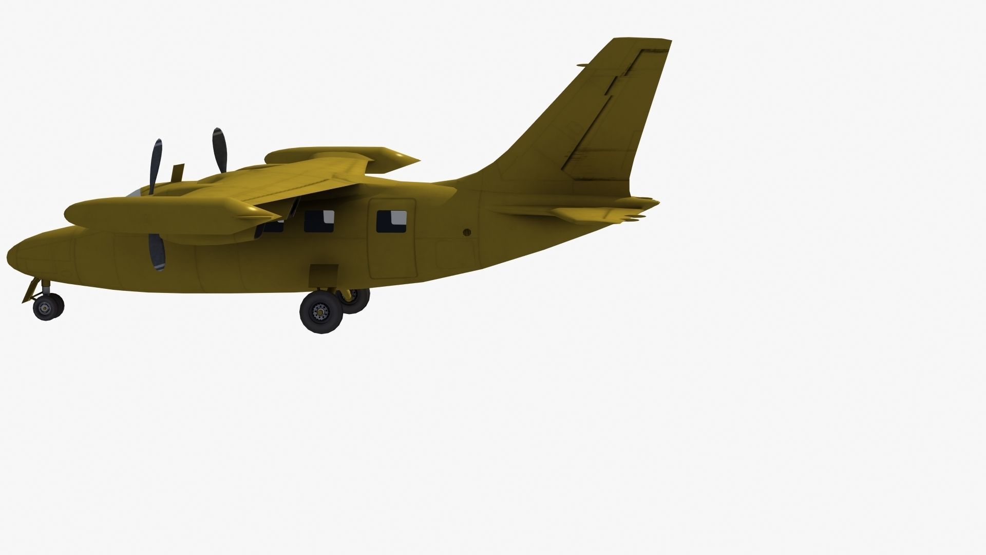 Mitsubishi MU-2 Low-poly 3D model_24