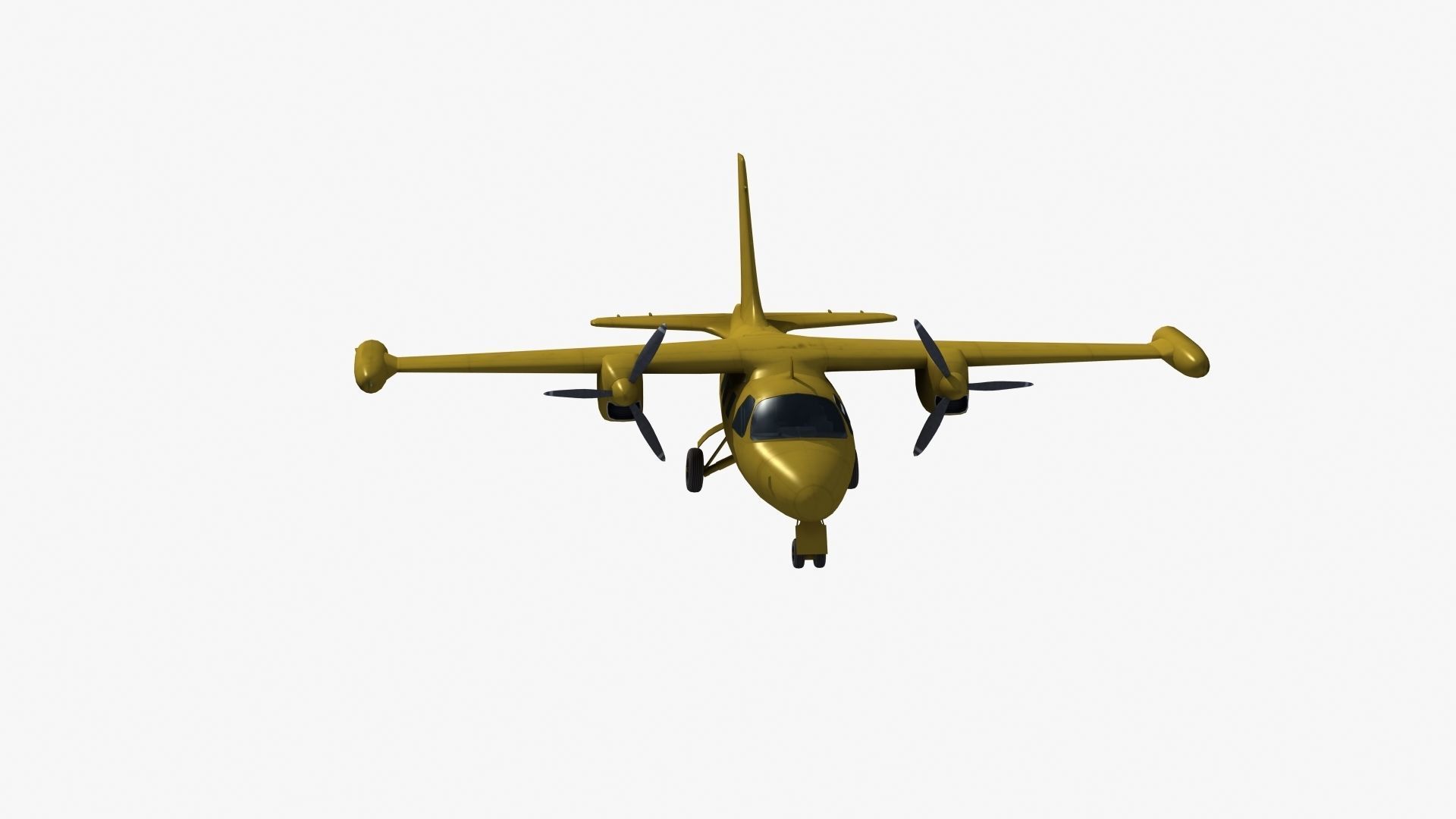 Mitsubishi MU-2 Low-poly 3D model_35