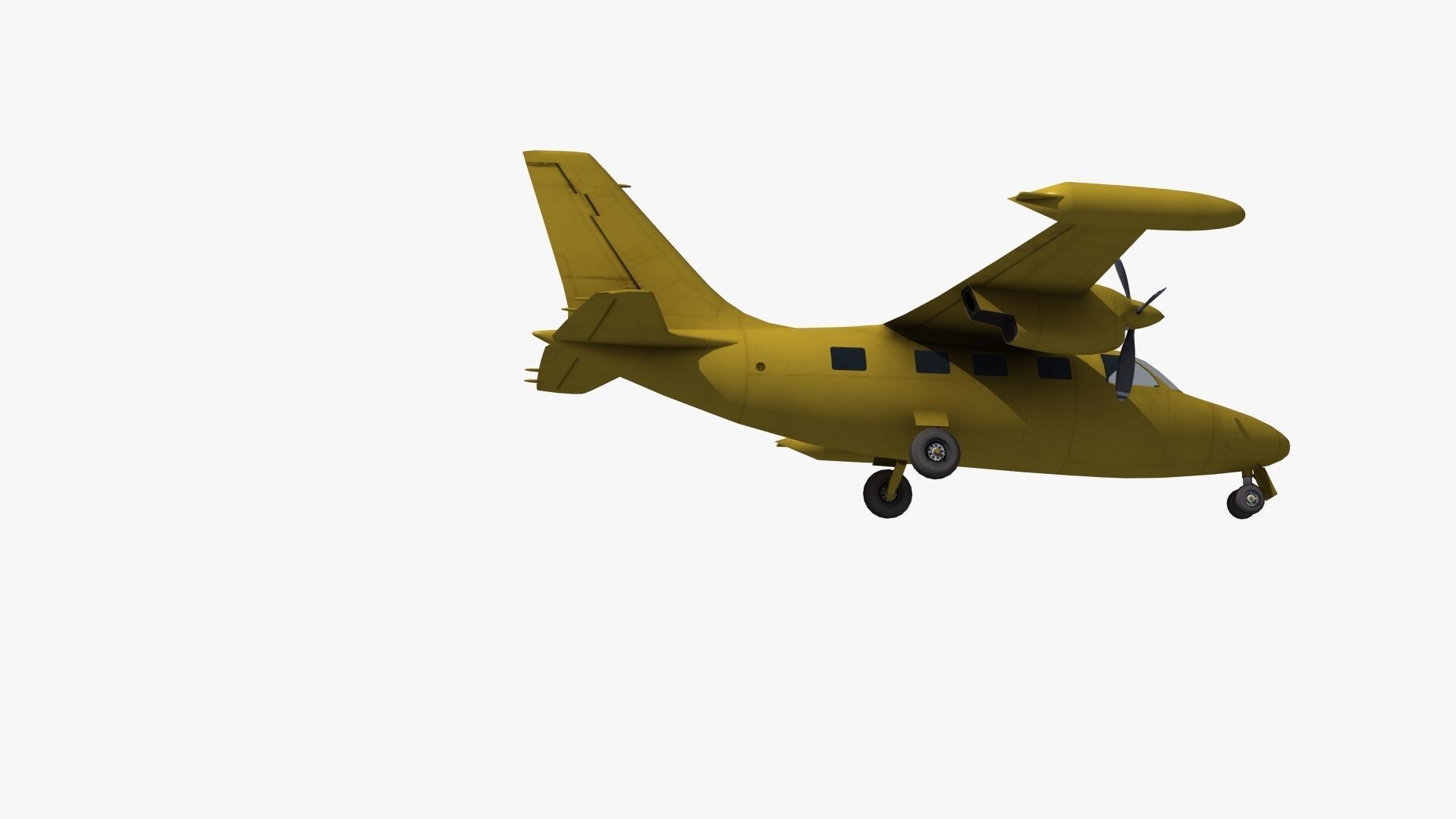 Mitsubishi MU-2 Low-poly 3D model_28