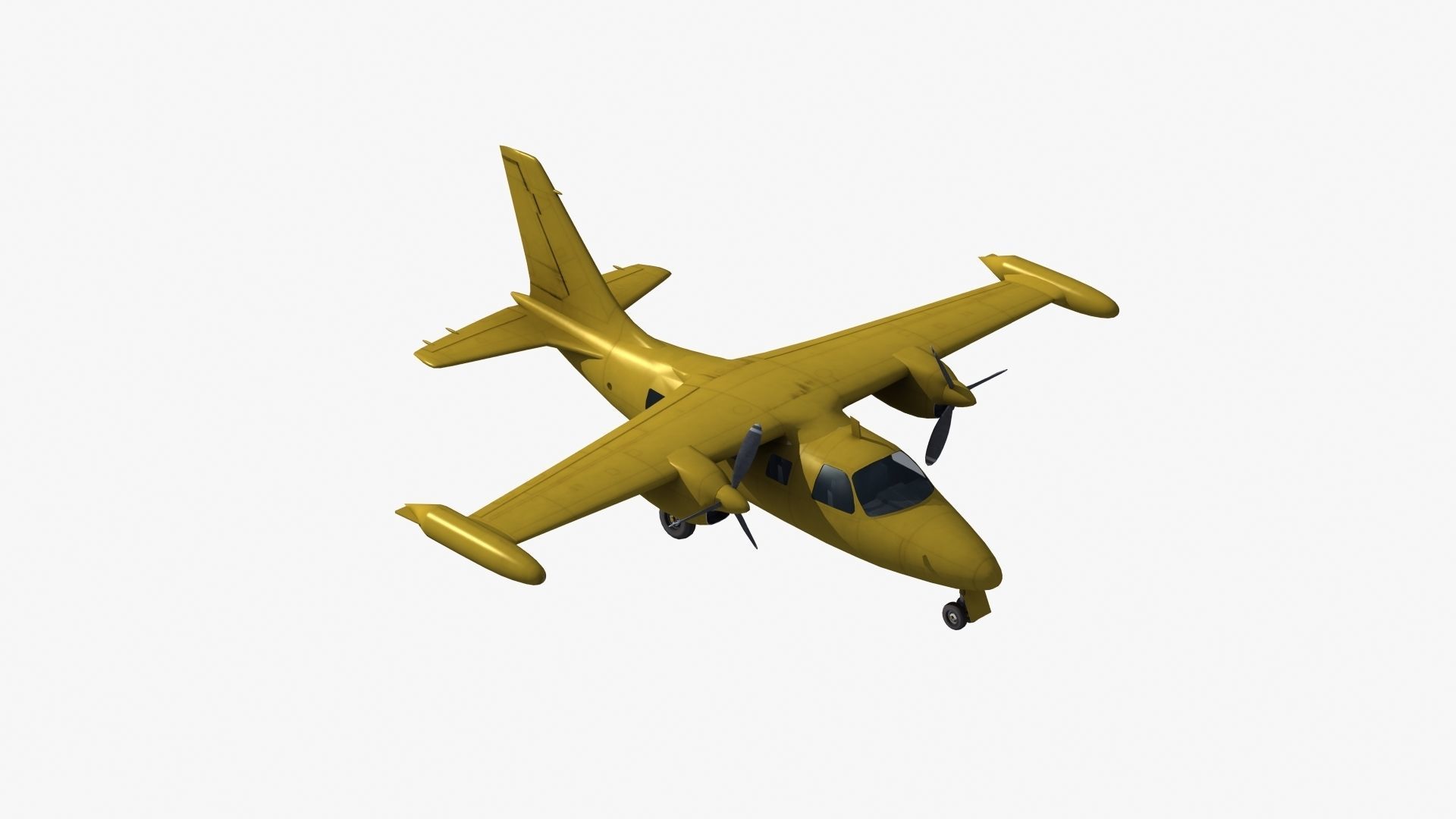 Mitsubishi MU-2 Low-poly 3D model_21