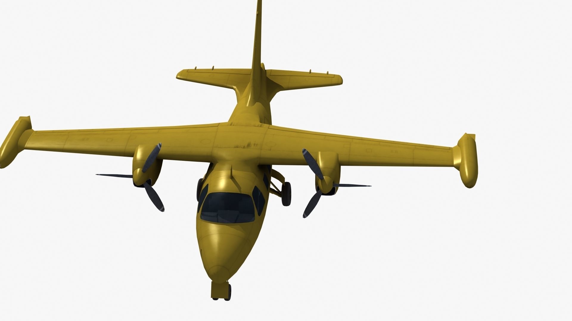 Mitsubishi MU-2 Low-poly 3D model_22