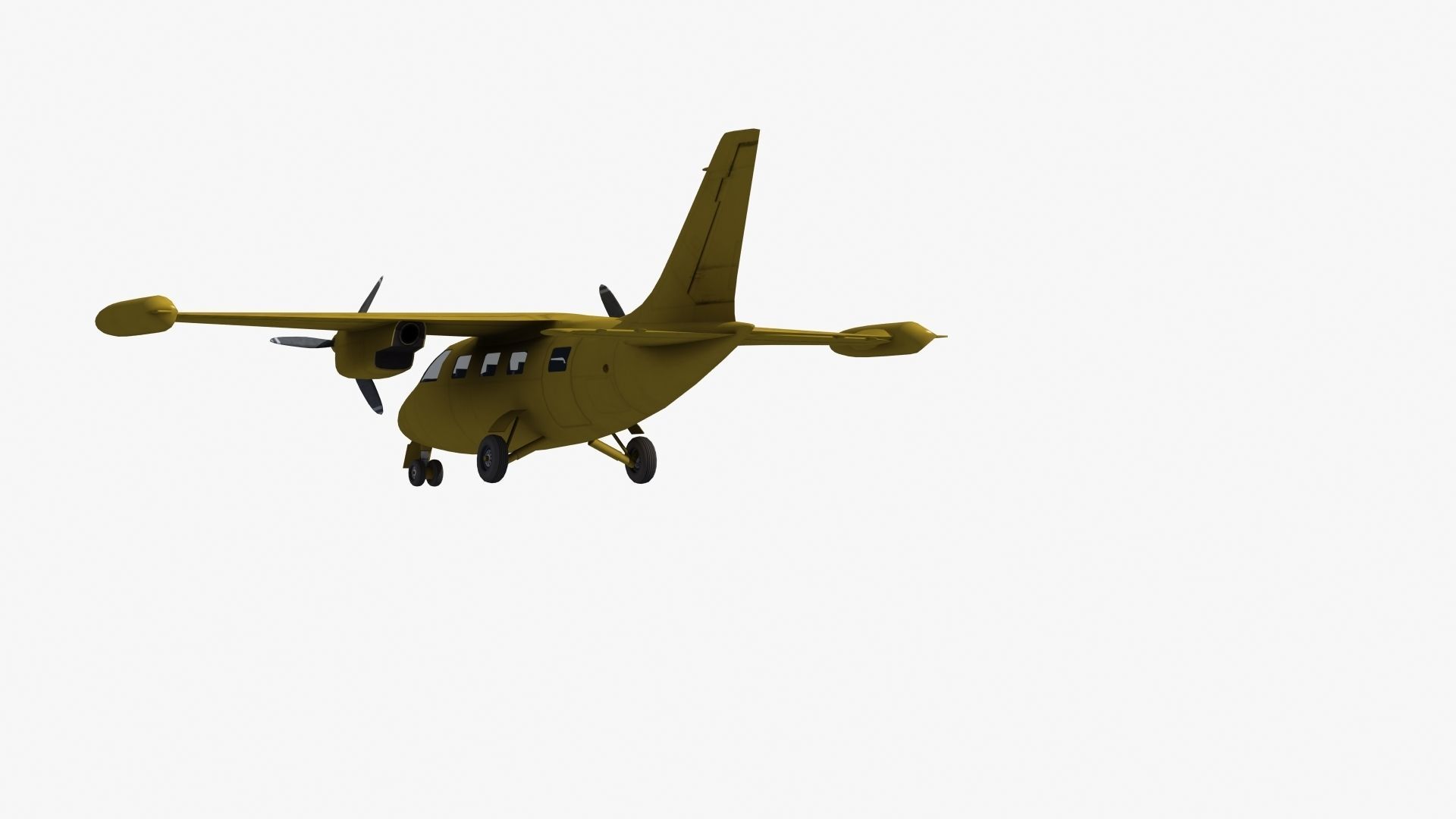 Mitsubishi MU-2 Low-poly 3D model_25