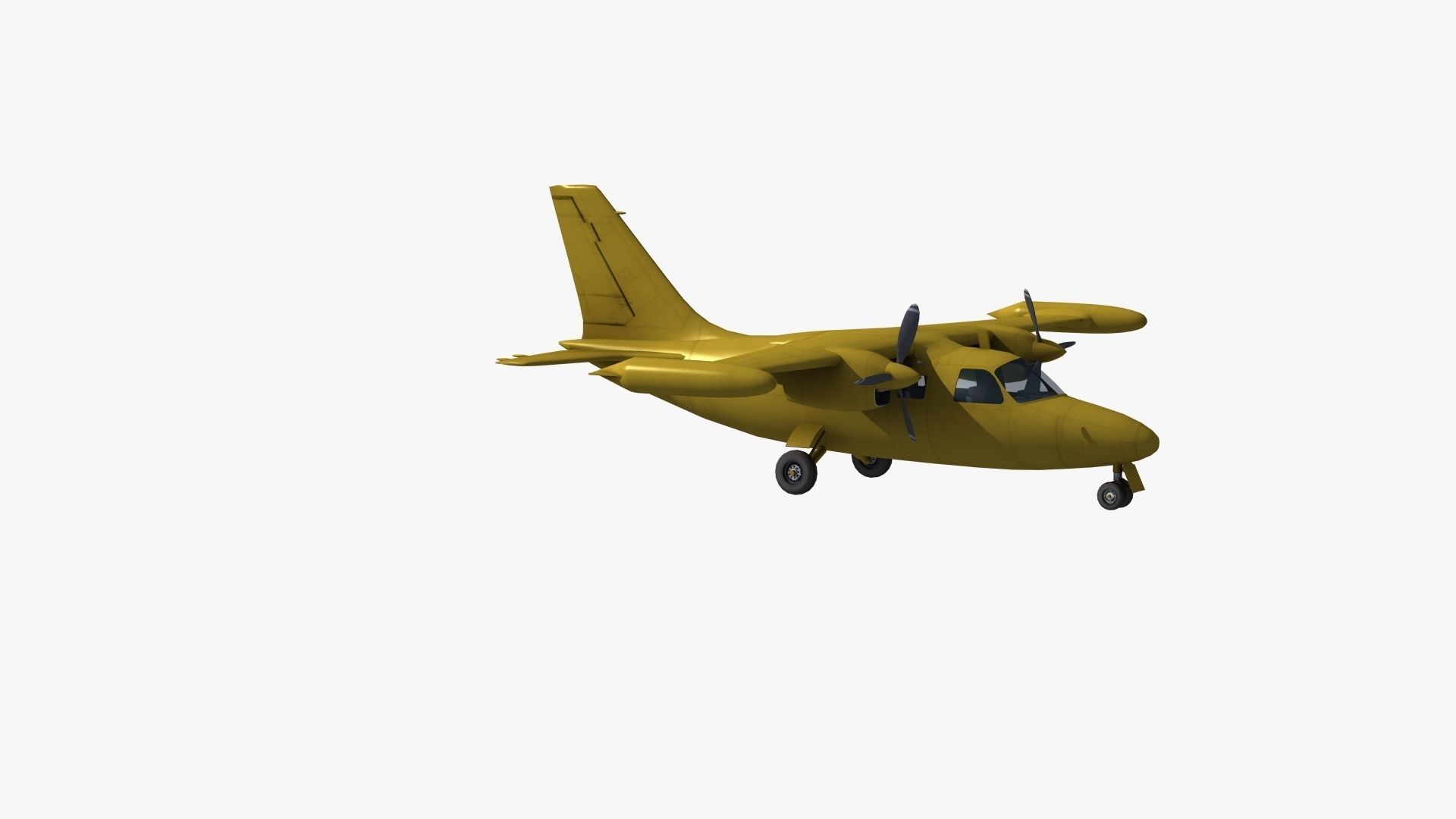Mitsubishi MU-2 Low-poly 3D model_29