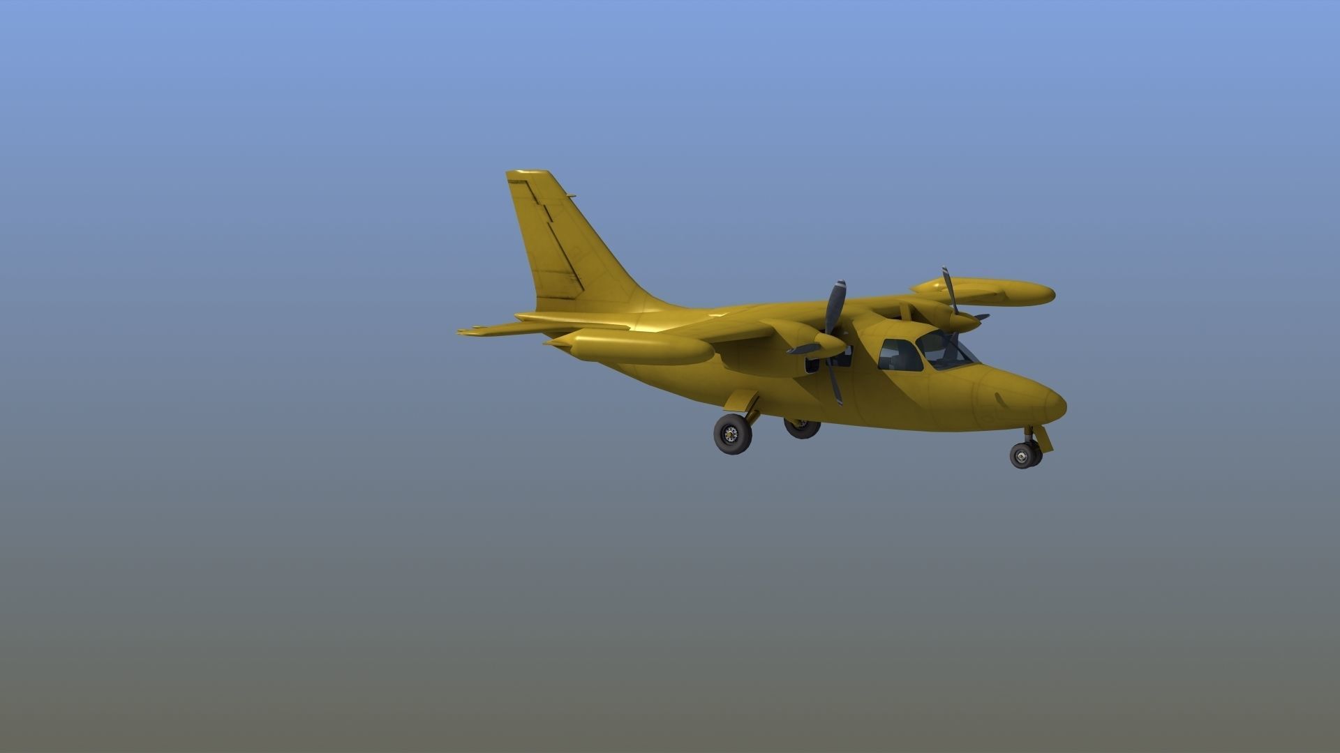 Mitsubishi MU-2 Low-poly 3D model_8