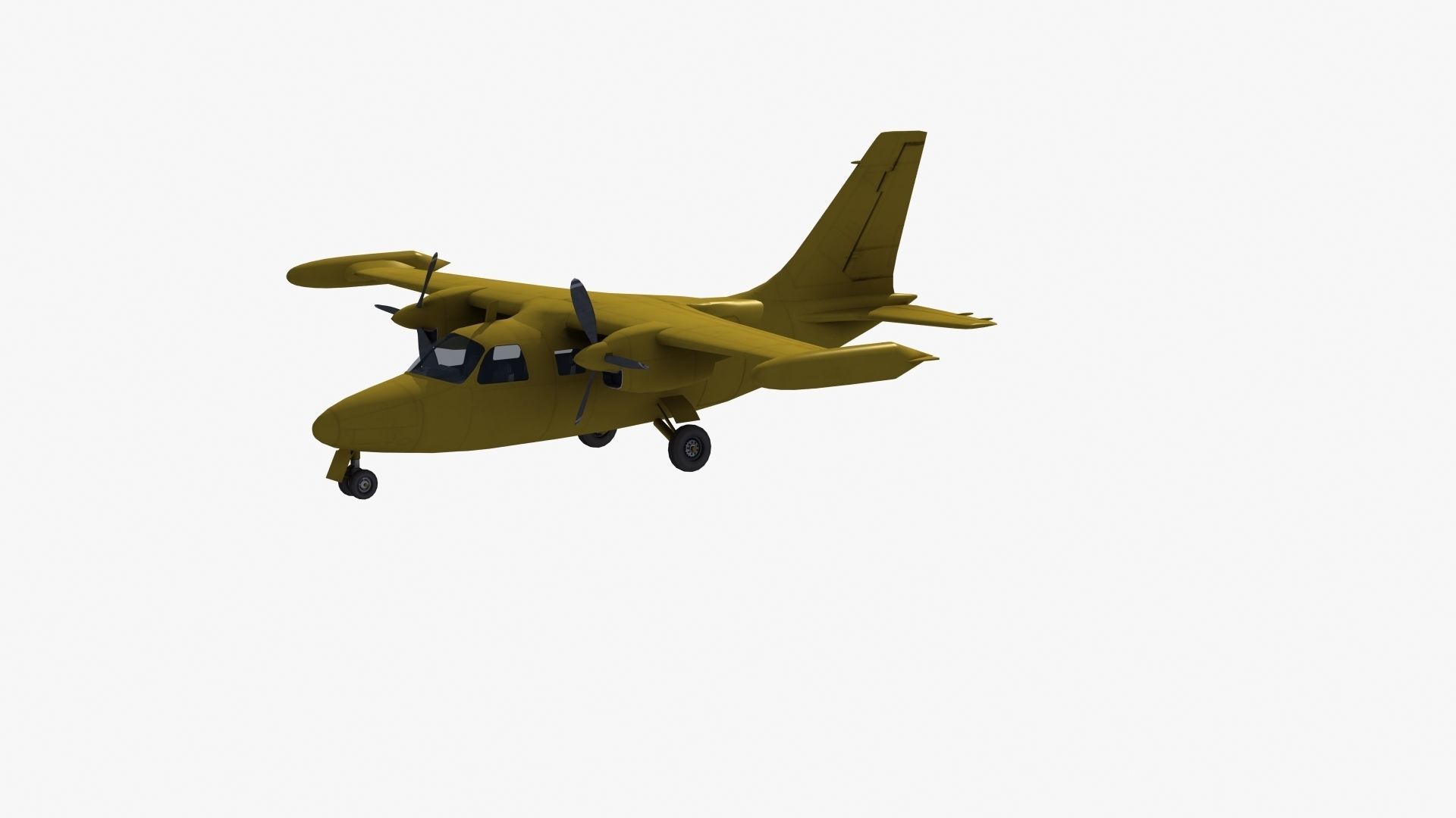 Mitsubishi MU-2 Low-poly 3D model_23