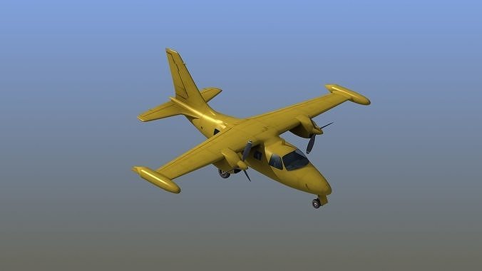 Mitsubishi MU-2 Low-poly 3D model