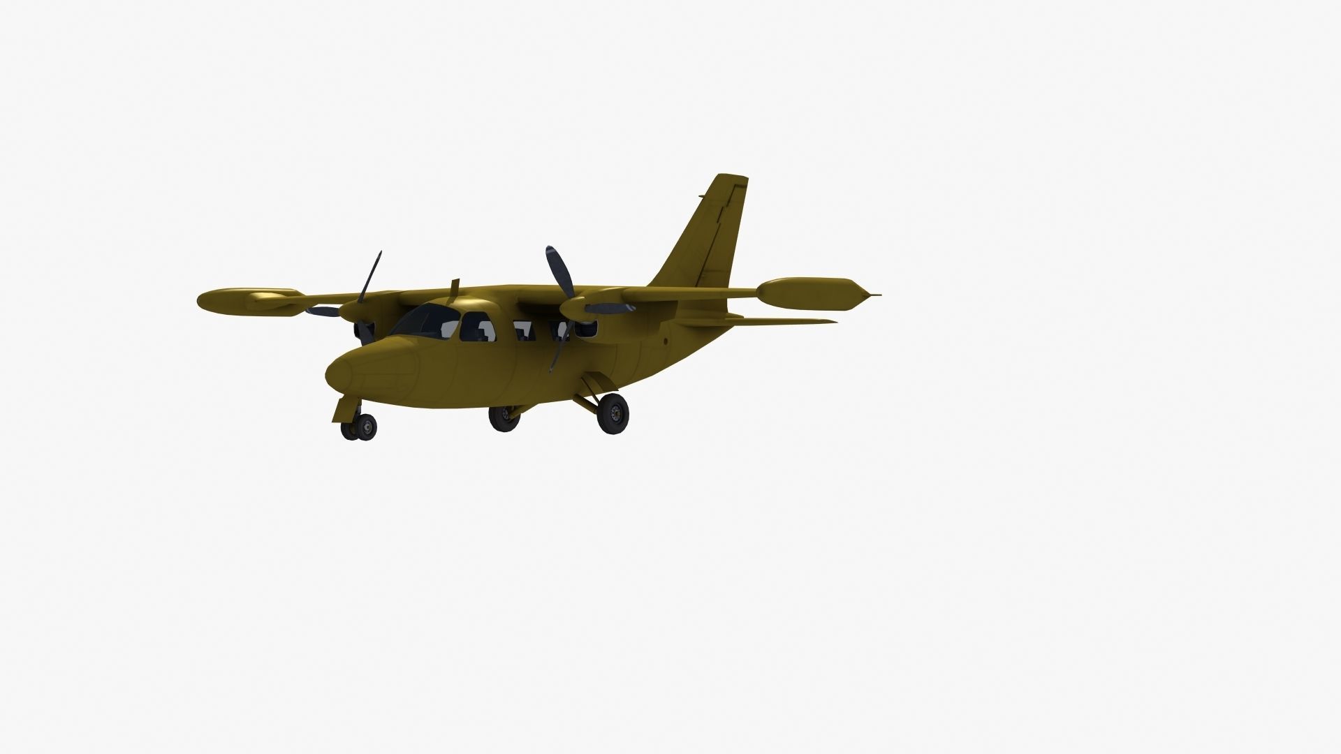 Mitsubishi MU-2 Low-poly 3D model_33