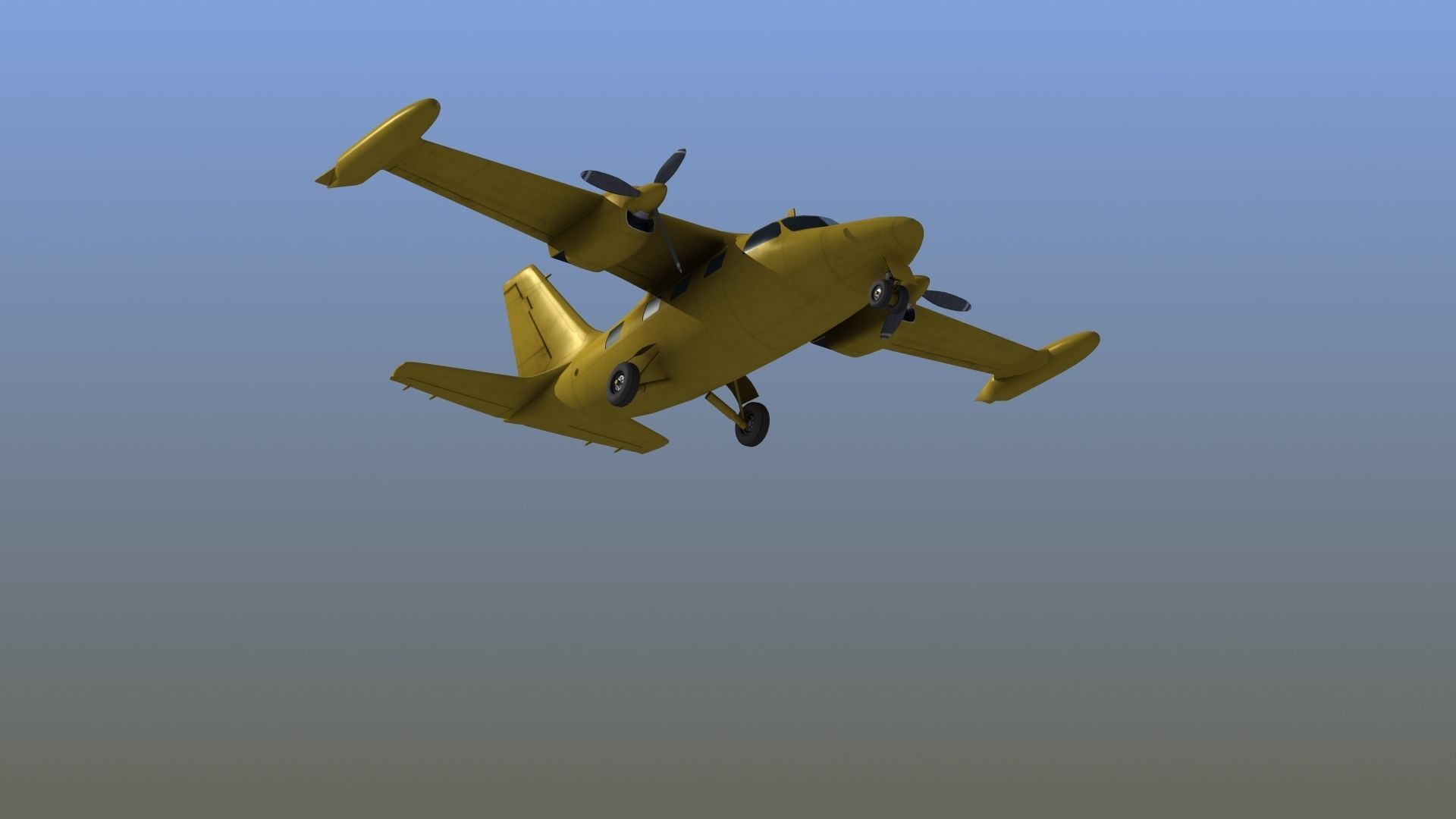 Mitsubishi MU-2 Low-poly 3D model_18