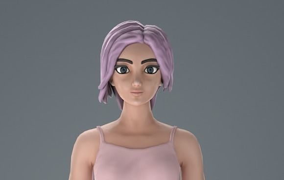  Woman in shorts Free low-poly 3D model