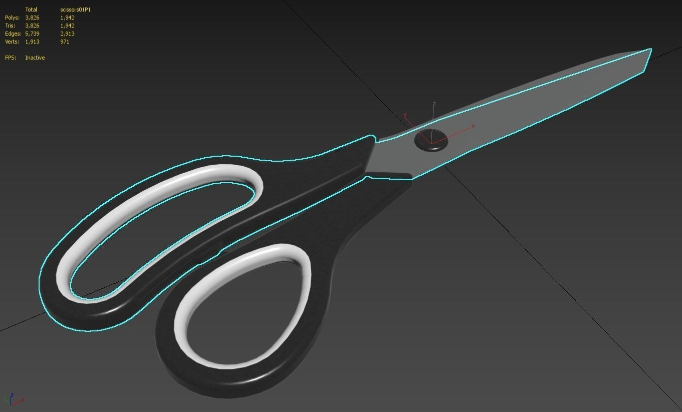 Scissors M1 Low-poly 3D model_28